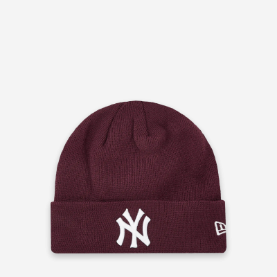 New Era New York Yankess League Essential Marron Cuff Beanie Hat